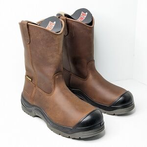 Rocky Worksmart Waterproof Pull-On Work Boots, Brown Leather, Men's 11.5 M